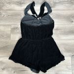 Victoria's Secret Victoria’s Secret Black‎ Velvet Romper Size Large Photo 4