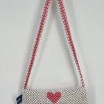 Isaac Mizrahi  White and Pink Heart Beaded Crossbody Bag Photo 0