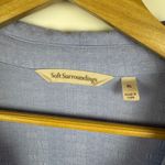 Soft Surroundings Textured Popover Tunic Top Size XL Blue Long Sleeve Viscose Photo 4