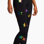Terez  Black Rainbow Star Foil UpLift Leggings New Size XS Photo 4