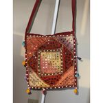 Embroidered Patchwork Tassle Bohemian Jhola Colorful Vibrant Sling Bag Red Photo 2