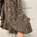 Open Front Waterfall Cardigan‎ Brown Size Large Chunky Ruffle Boho Cottage Y2K Photo 6