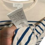 LA LIGNE NYC White Navy Stripe Viscose Silk Teddy Tee Blue Photo 7