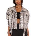 BLANK NYC Snake Print Faux Leather Here I Go Again Crop Jacket
Size Large NWT Photo 11