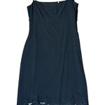 Silk blend little black dress with lace trim hem, size 8 Photo 1