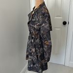 Solitaire Anthropologie  Faux Suede Belted Paisley Trench Coat Photo 3
