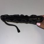 BLACK LEATHER WRISTLET BRASS FLOWER WITH TOOLED DESIGN RUFFLE LEATHER ON TOP Photo 4