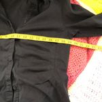 Gothic Office Siren Core Preppy Dark Academia Black fitted ruched corset button up down shirt blouse top Size M Photo 5