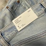 American Eagle  Highest Rise Baggy Straight Jeans 8 Extra Long Light NWT Photo 4