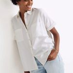Madewell Courier Shirt oversized white short sleeve buttondown cotton shirt, XS Photo 0