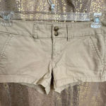American Eagle Y2K 2000s  Outfitters Low Rise Shortie Khaki Shorts Size 6 Photo 0