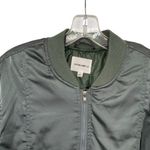 Cotton Candy LA Olive Green Satin Bomber Jacket Size L Photo 3