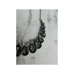 Teardrop Crystal Statement Necklace With Adjustable Chain Goth Wedding Prom Silver Photo 5