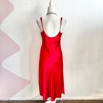 Morgan Taylor  Red Satin Maxi Night Gown Slip Dress Y2K 2000s Romantic Small Photo 1