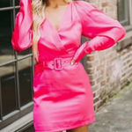 DO+BE Do‎ + Be Satin Pink Belted Mini Dress size M Photo 0