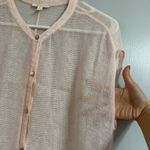 Eileen Fisher  Light Pink Linen Blend Sheer Swimsuit Coverup Top Size Medium Photo 4