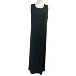 J. Jill Wearever Maxi Sheath Dress Black Jersey Sleeveless SZ M Boho Chic Casual Size M Photo 1