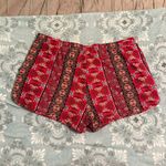 Mudd Red Patterned Cloth Shorts Drawstring Waist Tie Photo 2