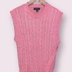Current Air  Anthropologie Sleeveless Cable Sweater in  Barbie Pink - size XS Photo 0