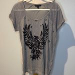 Rock & Republic  Gray Tee with Black Eagle Design Photo 0