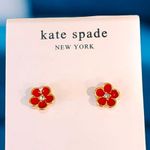 Kate Spade - ‘First Bloom’ Red Floral Studs W/ Gold-Plating & Crystals Photo 1