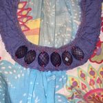 Boden Floral Cotton Tunic Swim Coverup With Beaded Neckline Size 12 White Photo 5