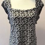 Nation Ltd Pima Cotton Flutter Shortsleeve Floral Tee Size L (square neck) Photo 0