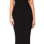 Nookie Athena Off Shoulder Black Midi Dress Size Small NON1722 Cocktail Chic Photo 0