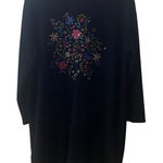 ZARA  large long sleeve embroidered dress ruffle bottom Photo 0