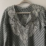 Gretchen Scott Womens Size Medium Multicolor Printed Embroidered Silk Tunic Top Photo 1