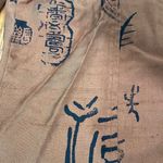 Chico's Silk Blazer Jacket Brown Asian Script Print Button Front Size 2 US L Photo 7