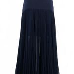 Rokh Navy Pleated Sheer Tight Skirt Women's Size 38 Fashion Dress Blue Photo 1