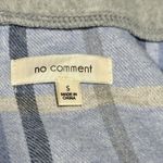 No Comment Hooded Flannel Shirt Women’s Size Small Blue Plaid Button Down Photo 3
