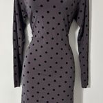 Elemente Clemente Viscose Elastane Polka Dot Dress Taupe Black Lagenlook Size M Tan Size M Photo 0