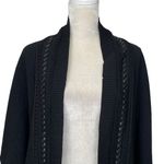 White House | Black Market Whipstitch Ruana Women’s Size XS/S Poncho Black Wool Photo 5