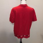 Sag Harbor  linen red embroidered lead button Down shirt Photo 5