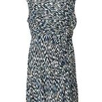 Dana Buchman Black and White Sheath Dress Cowl Neck Midi Size LP Photo 0