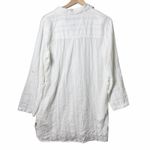 Blue Island White Long Sleeve Gauze Tunic Beach Swim Cover Up Top 100% Cotton M Photo 1