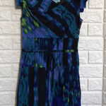 Marciano  100% silk cap sleeve mini dress women’s size 0 blue black purple Photo 0