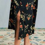 RIHOAS The Black V Neck Floral Short Sleeve Maxi Dress Size L Photo 4