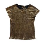 Elementz  Petite Metallic Gold Blouse PM Photo 0