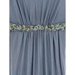 Marina V Neck 3/4 Sleeve Sheer Gown Rhinestones Formal Wedding Mother Of Bride Blue Photo 5