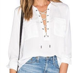 L'Academie L’ Academie Safari lace up long sleeve top. NWT Photo 0