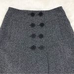 Nic+Zoe  Button Front Tweed Midi Skirt Gray A-Line Double Breasted Career‎ Size 6 Photo 2