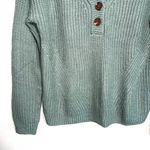 Maurice's Teal Green Button V-neck Knit Henley Sweater Photo 3