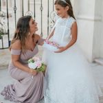 Dusty pink off shoulder prom dress Photo 1