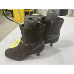 Merona Womans Size 6.5 Brown Strappy Zip Up Heel Ankle Boots NWOT Photo 2