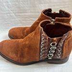 A.S.98 Brown Leather Metallic Boot Size 37 EU 7 US Moto Western Steampunk Photo 4