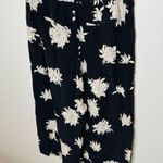 Vince Chrysanthemum Black & White Print Floral 100% Silk Jumpsuit Size Large Photo 4