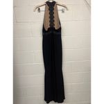 JS Collections JS Collection Sz 10 Black Lace Detail Sleeveless High Neck Halter Cocktail Gown Photo 6